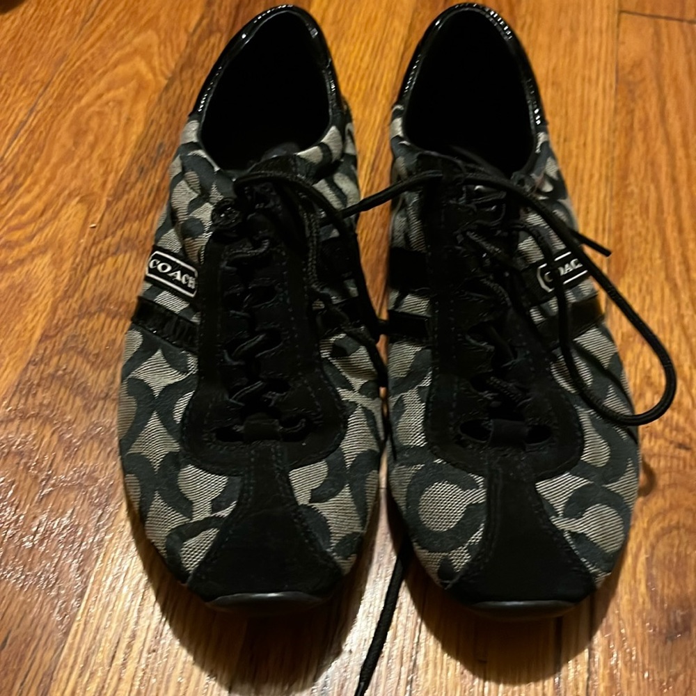 Black and gray coach sneakers size 6 1/2 - Picture 1 of 3